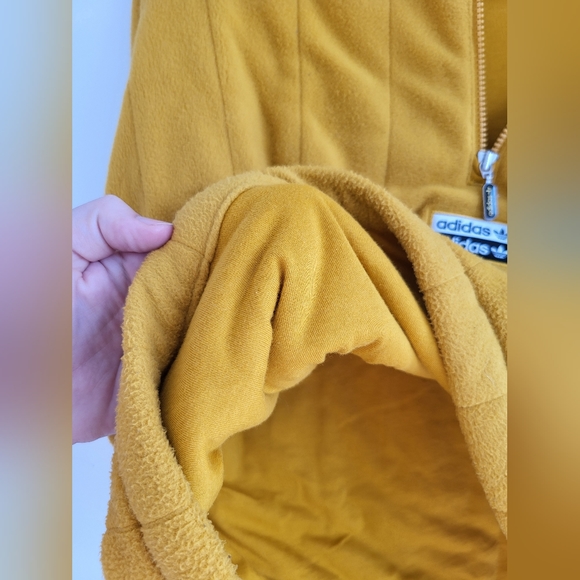 Adidas Mustard Cropped Quilted-Effect Sweater - S - Picture 5 of 7